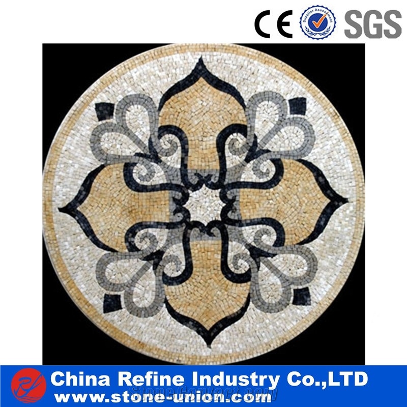 Beautiful Home Inlay Marble Floor Waterjet Medallion Tiles