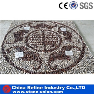 Mixed Multi Color River Polished Pebbles Mosaic