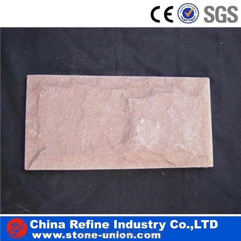 Natural Pink Quartizte Mushroom Stone For Wall