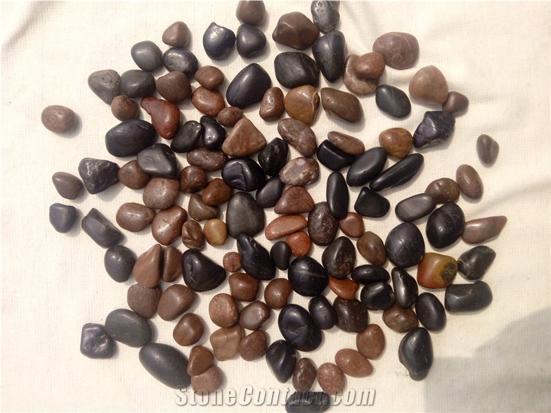 Natural Polished Pebbles, Black River Lock Pebbles