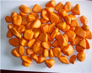 Orange Dyeing Pebbles For Driveway,Walkway Pebbles