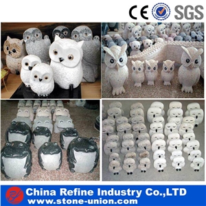 Owl Small Sculpture,Granite Animal Home Decoration