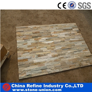 P014 Yellow Slate Wall Panels & Ledge Stone