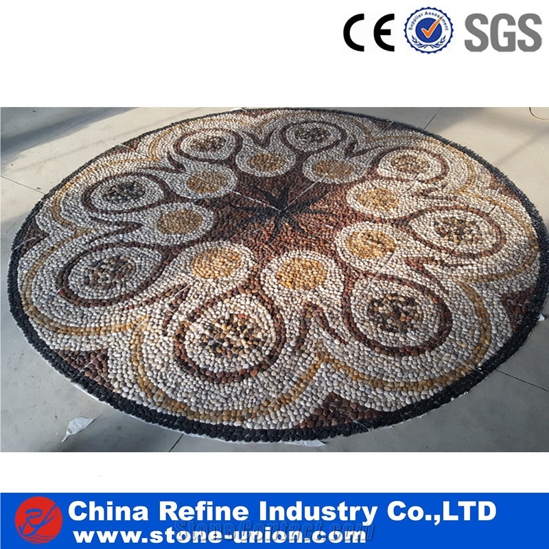 Pebble Stone Mosaic Flooring,Garden Covering Tile