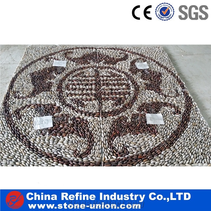 Pebble Stone Mosaic Flooring,Garden Covering Tile