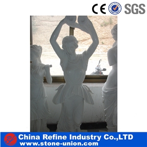 Pure White Marble Human Figure Sculpture Stone