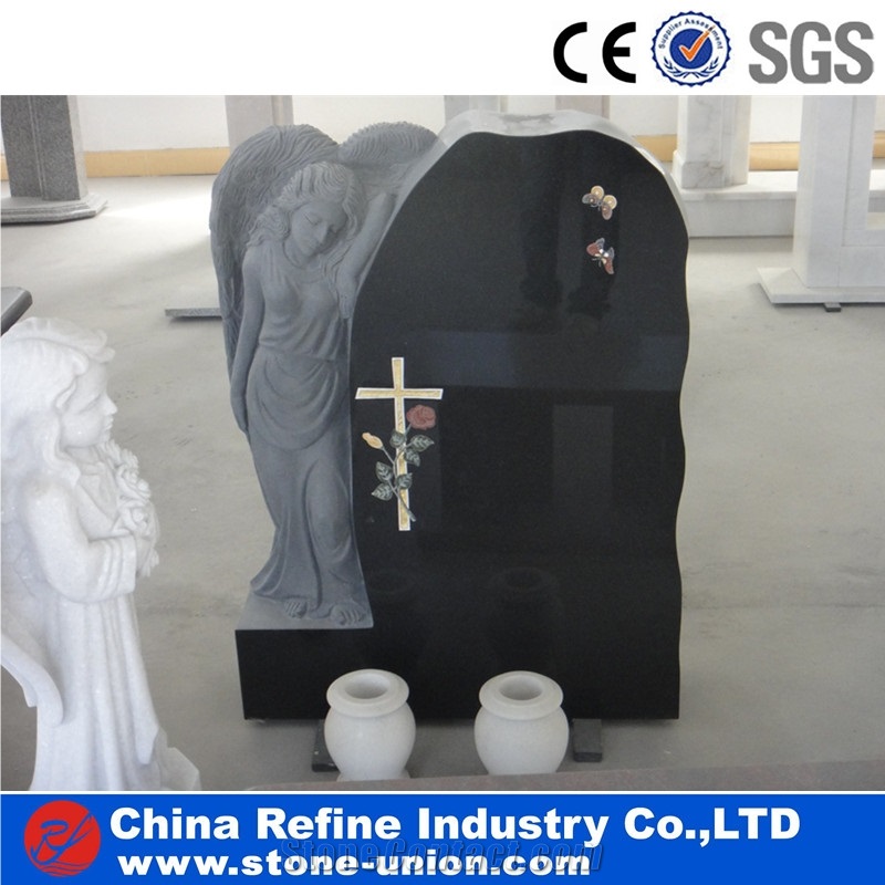 Pure White Marble Monument with Children Statue