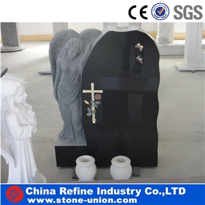 Pure White Marble Monument with Children Statue