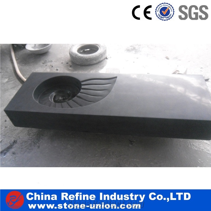 Rectangular Black Ink Jade Marble Sinks & Basins