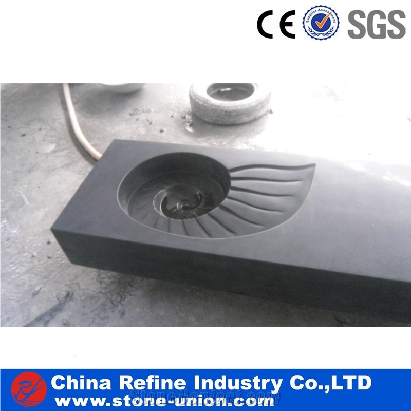 Rectangular Black Ink Jade Marble Sinks & Basins