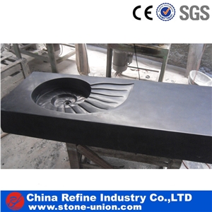 Rectangular Black Ink Jade Marble Sinks & Basins