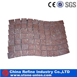 Red Granite Wave Shape,Granite Floor Cube Stone