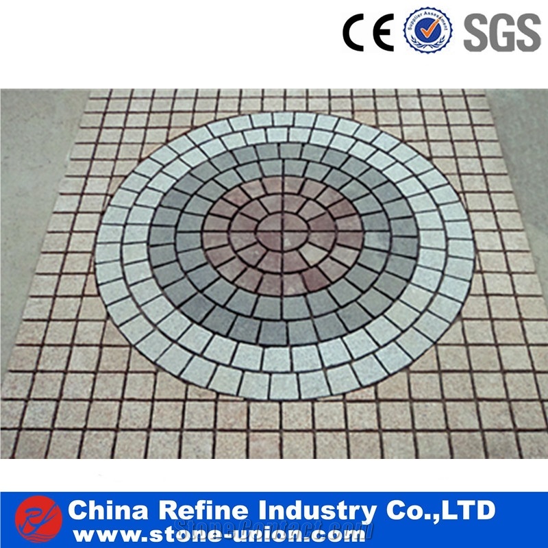 Red Granite Wave Shape,Granite Floor Cube Stone