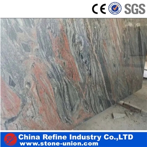 Red Multi Color Indian Juparana Granite Tiles