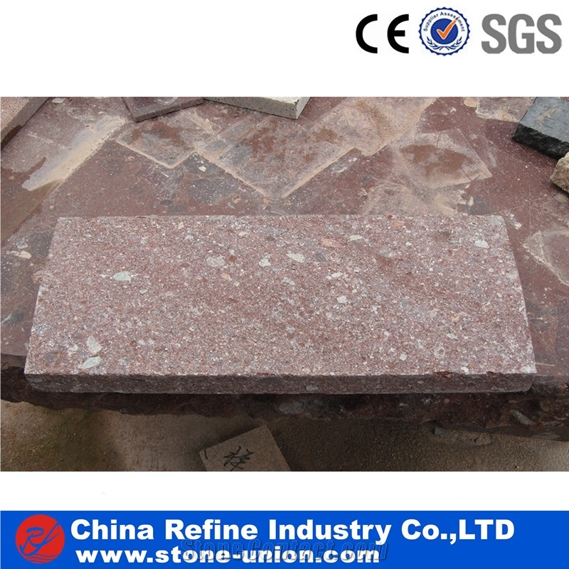 Red Porphyry Kerb Stone,Cheap Chinese Road Stone