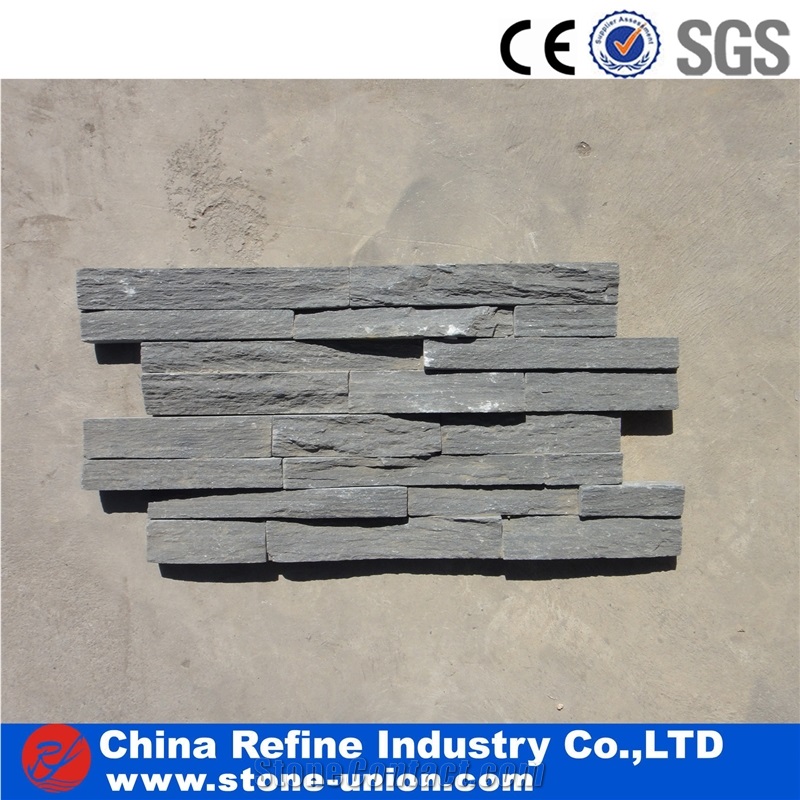 Rough Surface China Black Slate Cultured Stone