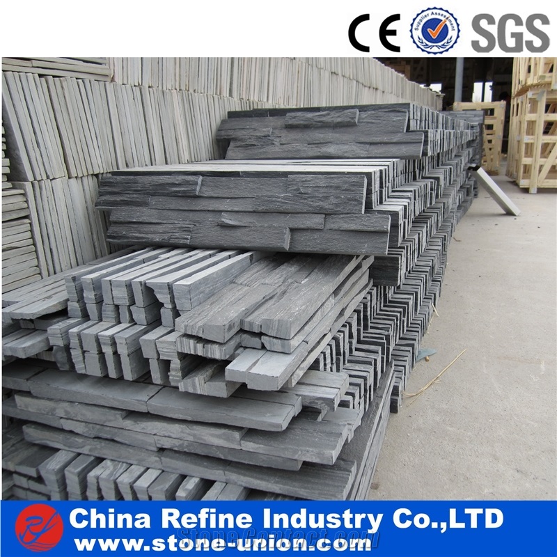 Rough Surface China Black Slate Cultured Stone