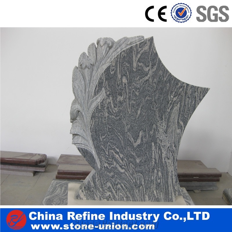 Sculptured China Juparana Grey Granite Monuments