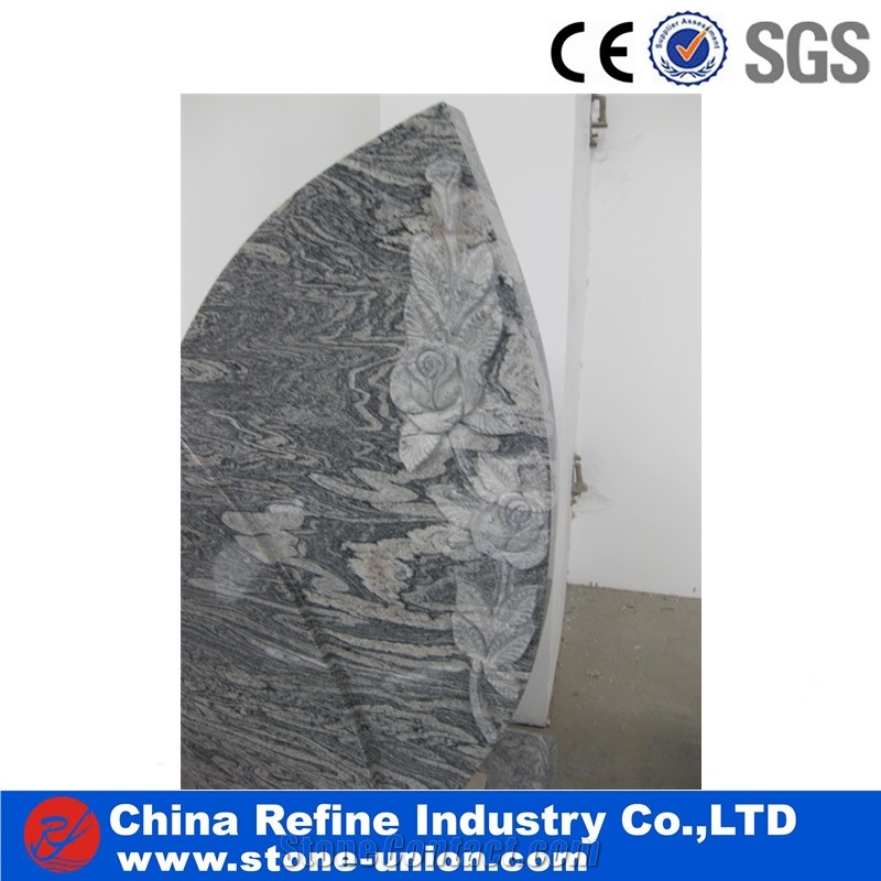 Sculptured China Juparana Grey Granite Monuments