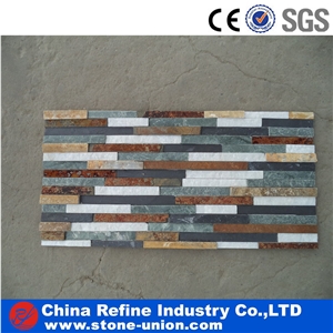 Strip Wall Tile Mixed Color Cultured Stone