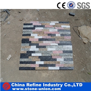 Strip Wall Tile Mixed Color Cultured Stone