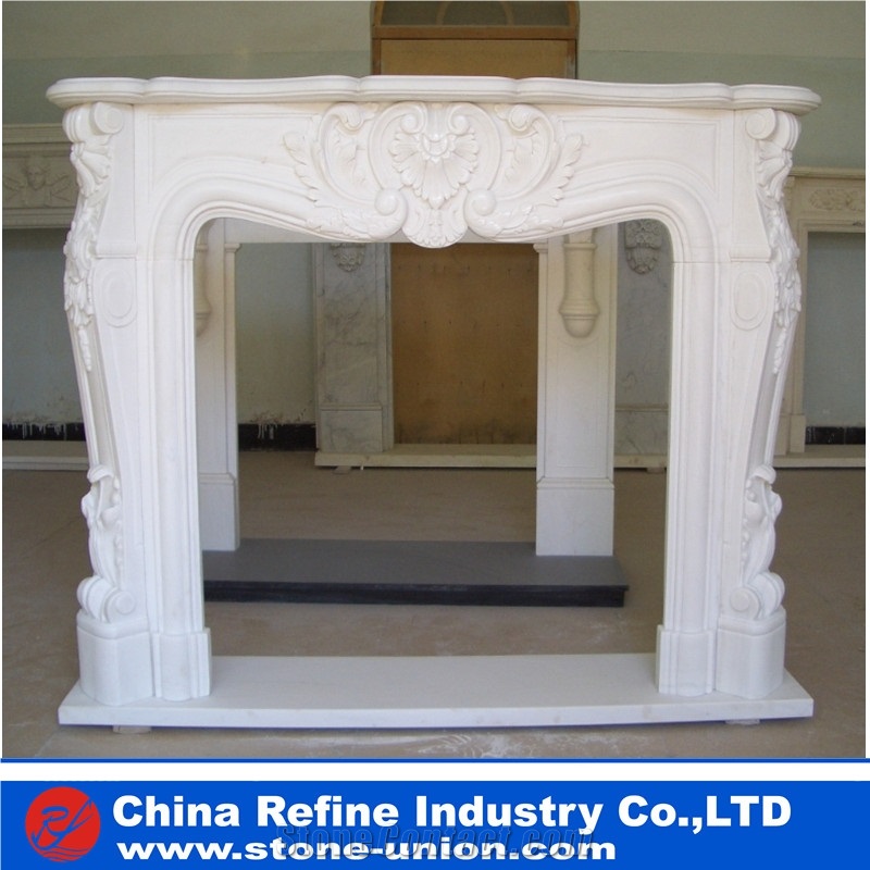 Sunny Beige Marble Fireplace Mantel Surround