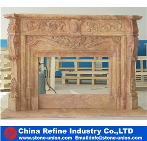 Sunny Beige Marble Fireplace Mantel Surround