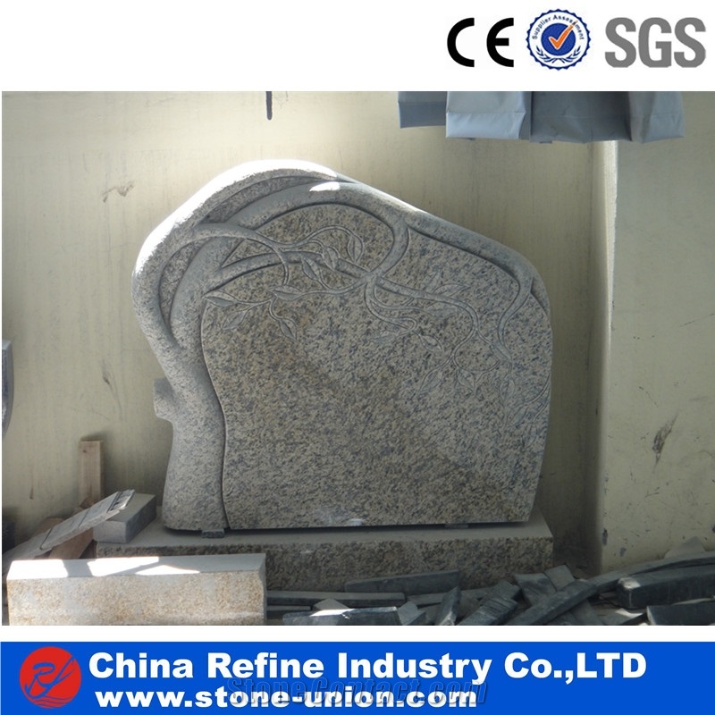 Tiger Skin Yellow Granite Monument & Tombstones
