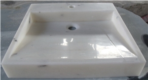 Unique Carrara White Marble Bathroom Round Sinks
