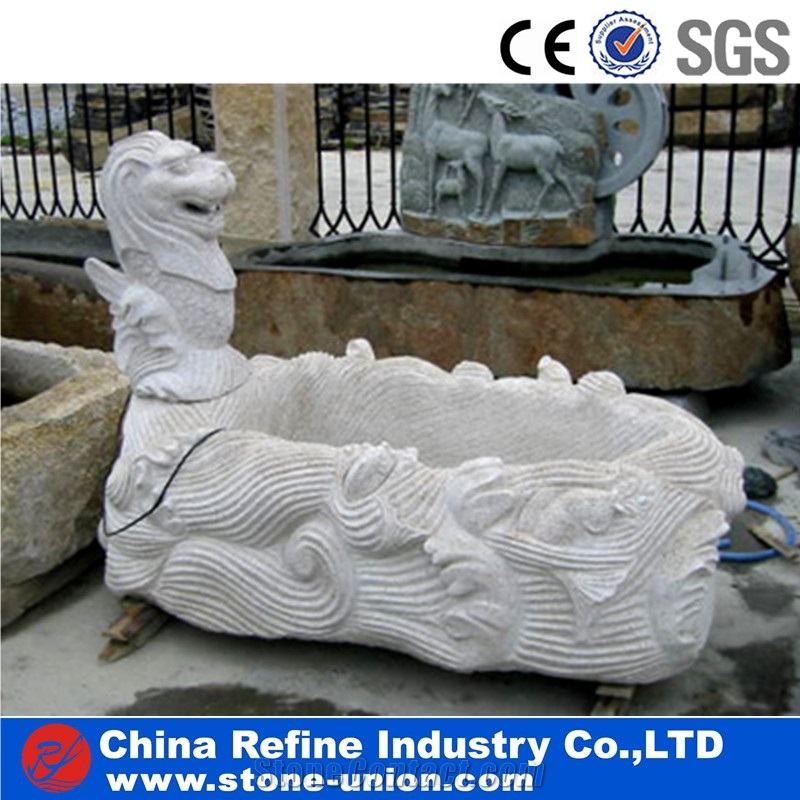 Wheel Grey Granite Sculptured Fountains For Garden