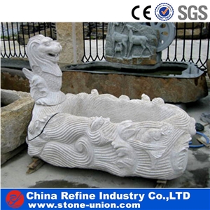 Wheel Grey Granite Sculptured Fountains For Garden