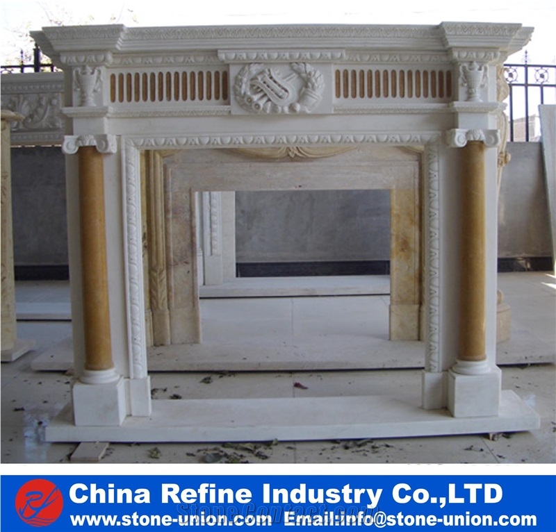 White Marble Fireplace Mantel Surround Decorating