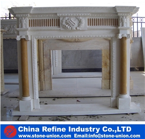 White Marble Fireplace Mantel Surround Decorating