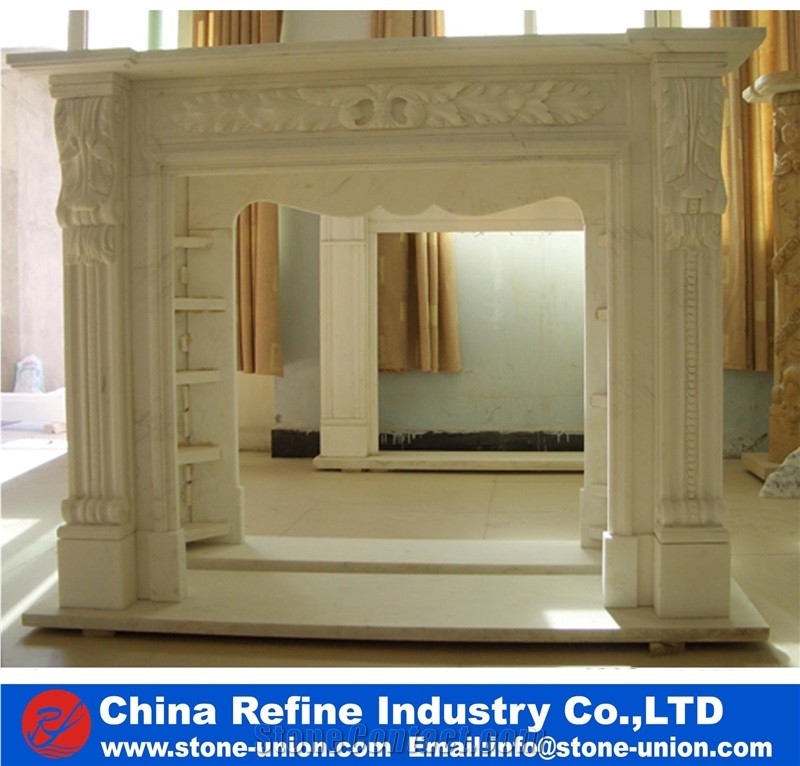 White Marble Fireplace Mantel Surround Decorating