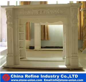 White Marble Fireplace Mantel Surround Decorating