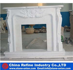 Cheap  White Marble Fireplace Surround & Fireplace Mantel