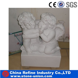 White Marble Small Kid Boy Angel Statues
