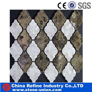 White Marble Strip Mosaic Wall Tiles