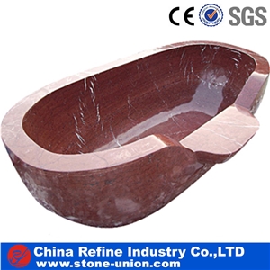 White Polished Marble Round Wash Bathtubs Surround