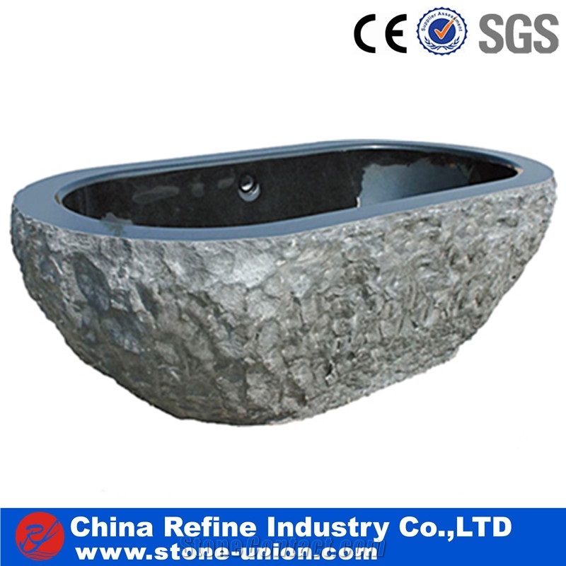 White Polished Marble Round Wash Bathtubs Surround