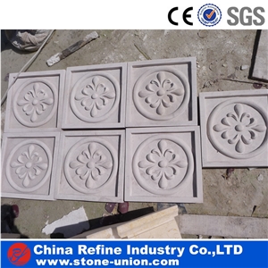 White Sandstone Handcraft Carving Wall Reliefs