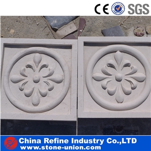 White Sandstone Handcraft Carving Wall Reliefs