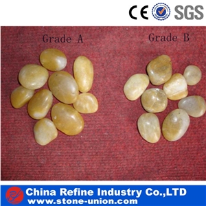 Yellow Good Quality Polished Pebbles,River Cobbles