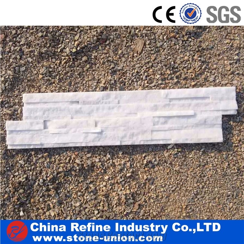 Z Shape White Quartzite Strips Culture Stone