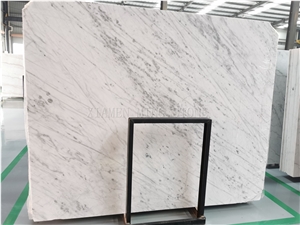 Marble Tile-New Carrara White Marble Slab with Great Grey Texture