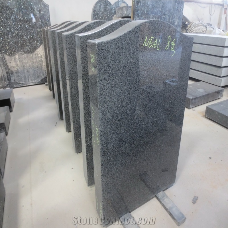 Black/Grey/Red Granite Headstone Grave Tombstone
