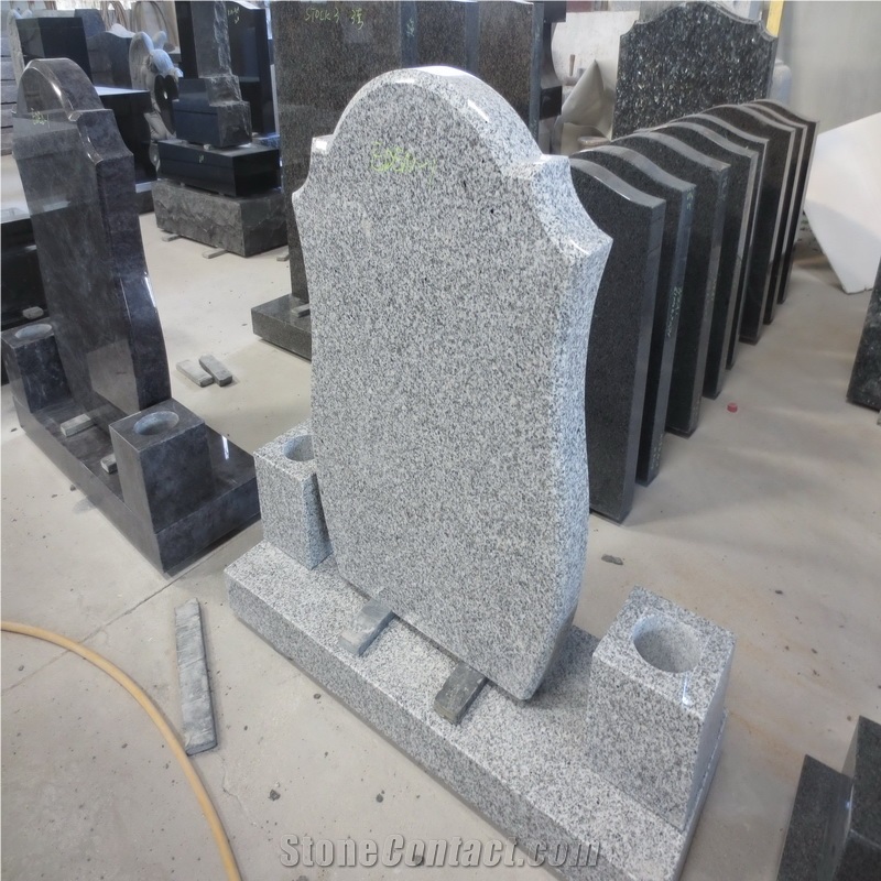 Black/Grey/Red Granite Headstone Grave Tombstone