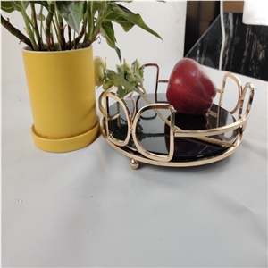 Black,White, Green Marble Stone for Fruit Basket