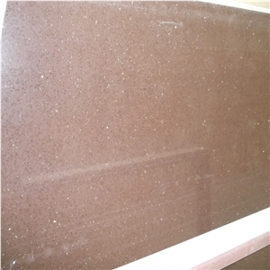 China Brown Quartz Slab for Kitchen Countertops