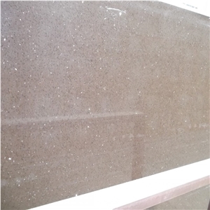China Brown Quartz Slab for Kitchen Countertops